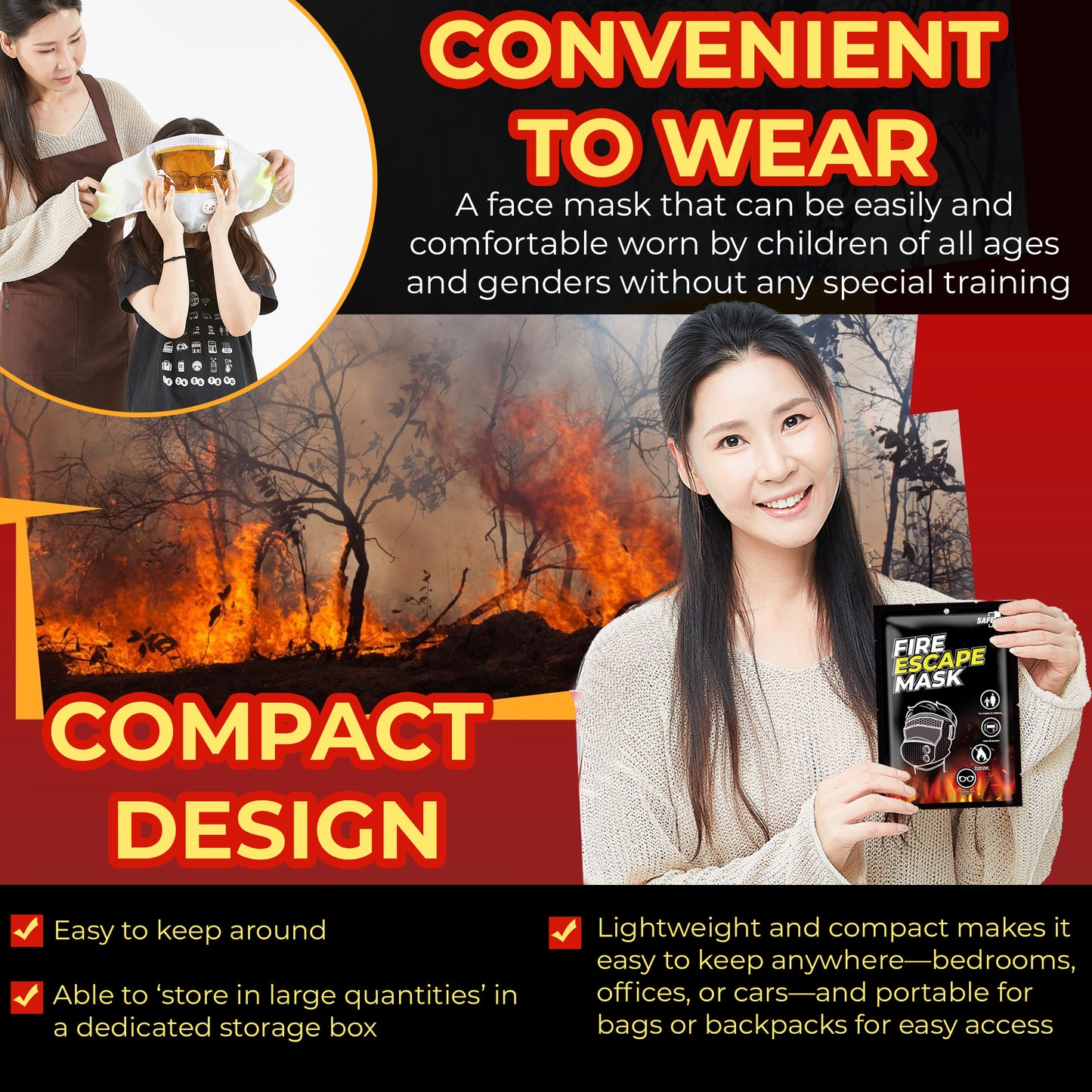 Emergency Moisture    Fire Escape Mask